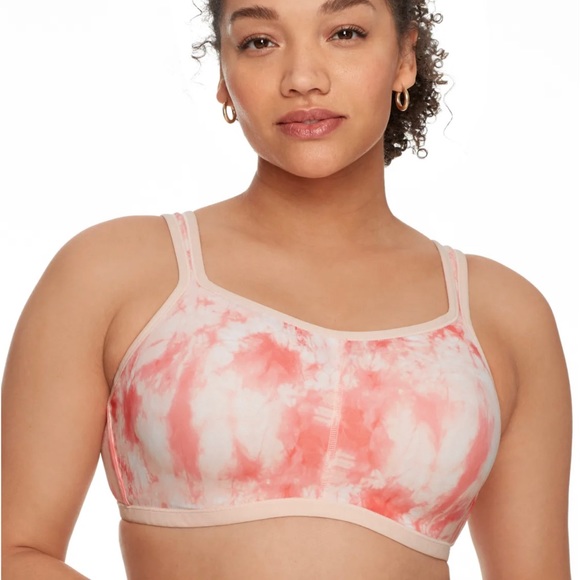 NATORI | NWT Yogi Convertible Underwire Sports Bra Tie Dye Sunrise Pink White - Picture 1 of 6